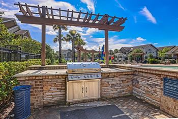 Poolside grill island